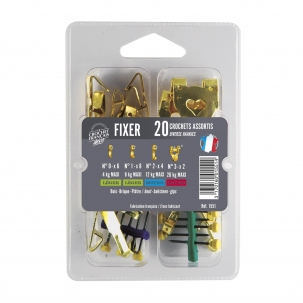 Assortiment de 20 crochets acier avec aiguilles