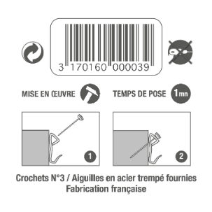 Crochets acier n° 3 avec aiguilles (x10)