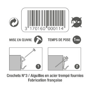 Crochets acier n° 3 avec aiguilles (x5)