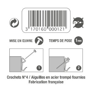 Crochets acier n° 4 avec aiguilles