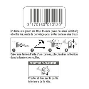 Fixations spécial plaques de plâtre (x5)