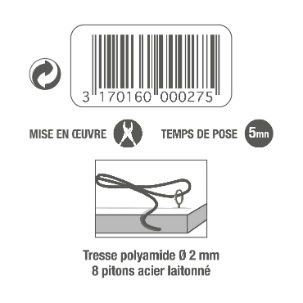 Cordon de suspension nylon avec pitons