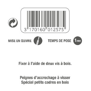 Peignes d'accrochage à visser avec vis à bois
