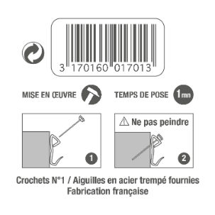 Crochets résine blanc n° 1 avec aiguilles
